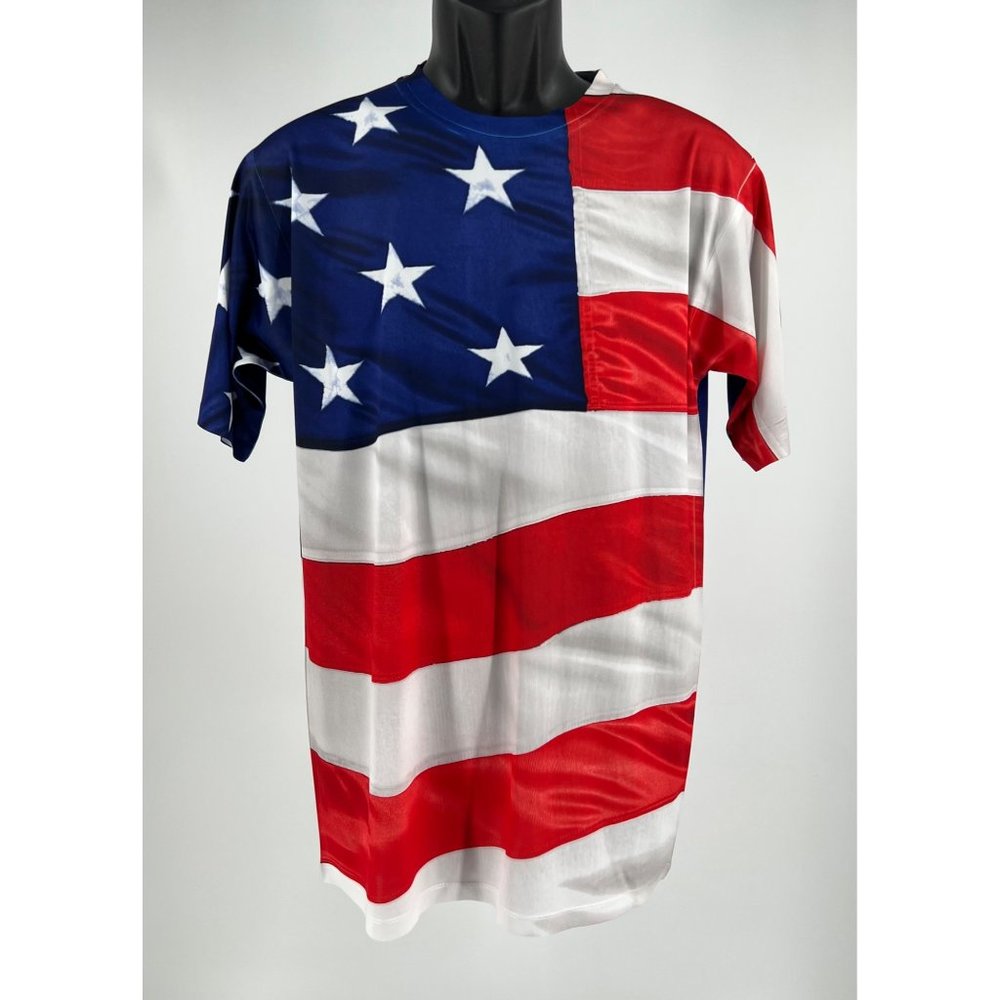 Get a Life Men’s Patriotic Flag Tee Size Medium